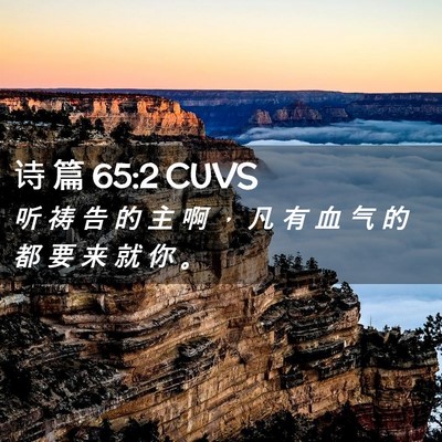 Picture 02 - 诗 篇 65:2 CUVS - 听 祷 告 的 主 啊 ， 凡 有 血 气 的 - Bible Verse Picture