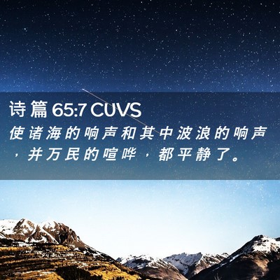 Picture 02 - 诗 篇 65:7 CUVS - 使 诸 海 的 响 声 和 其 中 波 浪 的 - Bible Verse Picture