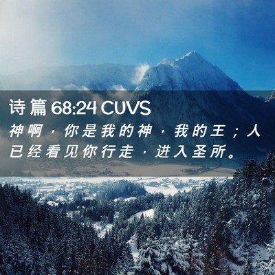 Picture 02 - 诗 篇 68:24 CUVS - 神 啊 ， 你 是 我 的 神 ， 我 的 王 - Bible Verse Picture