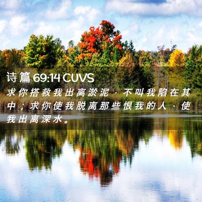 Picture 02 - 诗 篇 69:14 CUVS - 求 你 搭 救 我 出 离 淤 泥 ， 不 叫 - Bible Verse Picture