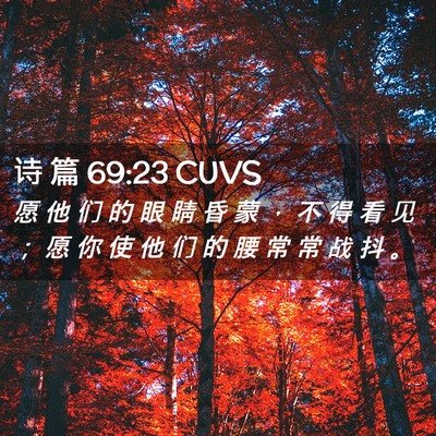 Picture 02 - 诗 篇 69:23 CUVS - 愿 他 们 的 眼 睛 昏 蒙 ， 不 得 看 - Bible Verse Picture