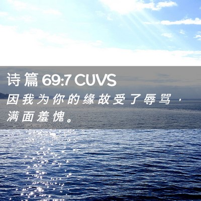 Picture 02 - 诗 篇 69:7 CUVS - 因 我 为 你 的 缘 故 受 了 辱 骂 ， - Bible Verse Picture