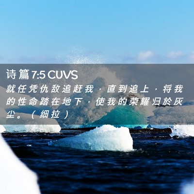 Picture 02 - 诗 篇 7:5 CUVS - 就 任 凭 仇 敌 追 赶 我 ， 直 到 追 - Bible Verse Picture