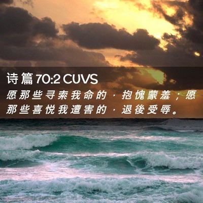 Picture 02 - 诗 篇 70:2 CUVS - 愿 那 些 寻 索 我 命 的 ， 抱 愧 蒙 - Bible Verse Picture
