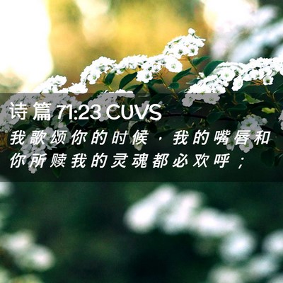 Picture 02 - 诗 篇 71:23 CUVS - 我 歌 颂 你 的 时 候 ， 我 的 嘴 唇 - Bible Verse Picture