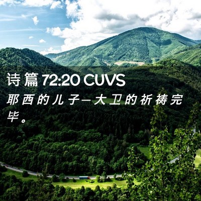 Picture 02 - 诗 篇 72:20 CUVS - 耶 西 的 儿 子 ─ 大 卫 的 祈 祷 完 - Bible Verse Picture