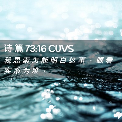 Picture 02 - 诗 篇 73:16 CUVS - 我 思 索 怎 能 明 白 这 事 ， 眼 看 - Bible Verse Picture
