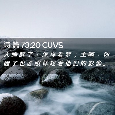 Picture 02 - 诗 篇 73:20 CUVS - 人 睡 醒 了 ， 怎 样 看 梦 ； 主 啊 - Bible Verse Picture