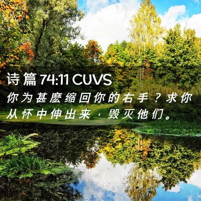 Picture 02 - 诗 篇 74:11 CUVS - 你 为 甚 麽 缩 回 你 的 右 手 ？ 求 - Bible Verse Picture