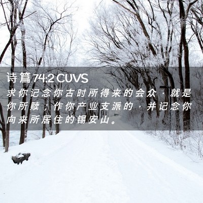 Picture 02 - 诗 篇 74:2 CUVS - 求 你 记 念 你 古 时 所 得 来 的 会 - Bible Verse Picture