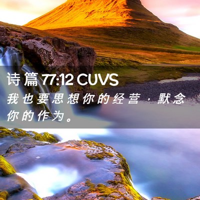 Picture 02 - 诗 篇 77:12 CUVS - 我 也 要 思 想 你 的 经 营 ， 默 念 - Bible Verse Picture