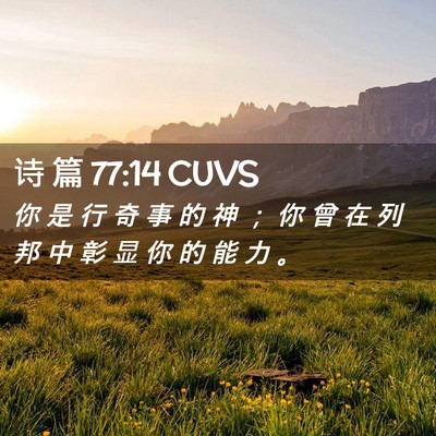 Picture 02 - 诗 篇 77:14 CUVS - 你 是 行 奇 事 的 神 ； 你 曾 在 列 - Bible Verse Picture