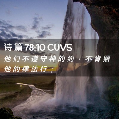 Picture 02 - 诗 篇 78:10 CUVS - 他 们 不 遵 守 神 的 约 ， 不 肯 照 - Bible Verse Picture