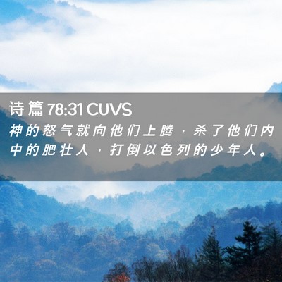 Picture 02 - 诗 篇 78:31 CUVS - 神 的 怒 气 就 向 他 们 上 腾 ， 杀 - Bible Verse Picture