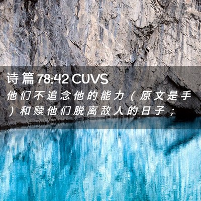 Picture 02 - 诗 篇 78:42 CUVS - 他 们 不 追 念 他 的 能 力 （ 原 文 - Bible Verse Picture