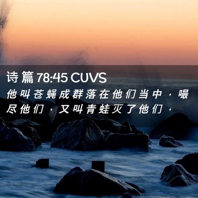 Picture 02 - 诗 篇 78:45 CUVS - 他 叫 苍 蝇 成 群 落 在 他 们 当 中 - Bible Verse Picture