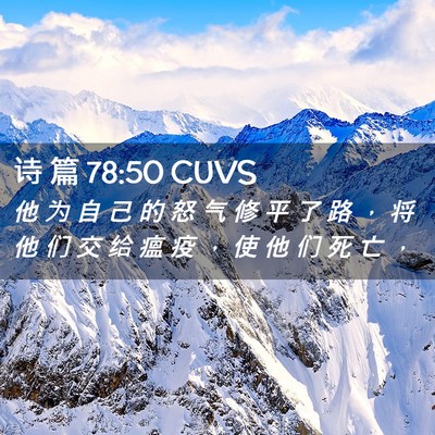 Picture 02 - 诗 篇 78:50 CUVS - 他 为 自 己 的 怒 气 修 平 了 路 ， - Bible Verse Picture