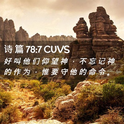 Picture 02 - 诗 篇 78:7 CUVS - 好 叫 他 们 仰 望 神 ， 不 忘 记 神 - Bible Verse Picture