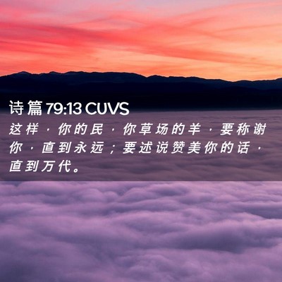 Picture 02 - 诗 篇 79:13 CUVS - 这 样 ， 你 的 民 ， 你 草 场 的 羊 - Bible Verse Picture