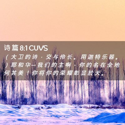 Picture 02 - 诗 篇 8:1 CUVS - （ 大 卫 的 诗 ， 交 与 伶 长 。 用 - Bible Verse Picture