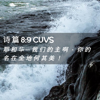 Picture 02 - 诗 篇 8:9 CUVS - 耶 和 华 ─ 我 们 的 主 啊 ， 你 的 - Bible Verse Picture