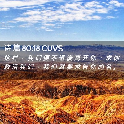 Picture 02 - 诗 篇 80:18 CUVS - 这 样 ， 我 们 便 不 退 後 离 开 你 - Bible Verse Picture