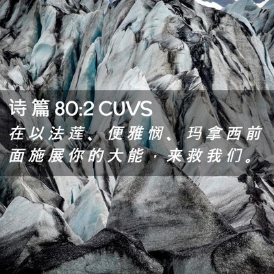 Picture 02 - 诗 篇 80:2 CUVS - 在 以 法 莲 、 便 雅 悯 、 玛 拿 西 - Bible Verse Picture