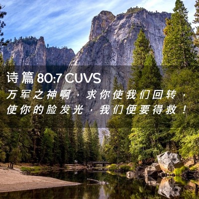 Picture 02 - 诗 篇 80:7 CUVS - 万 军 之 神 啊 ， 求 你 使 我 们 回 - Bible Verse Picture