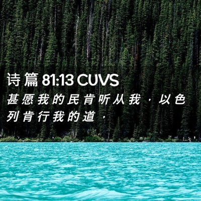 Picture 02 - 诗 篇 81:13 CUVS - 甚 愿 我 的 民 肯 听 从 我 ， 以 色 - Bible Verse Picture
