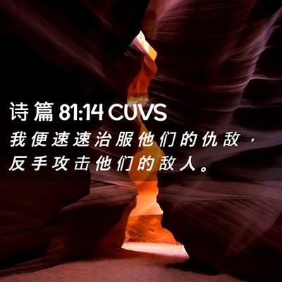 Picture 02 - 诗 篇 81:14 CUVS - 我 便 速 速 治 服 他 们 的 仇 敌 ， - Bible Verse Picture