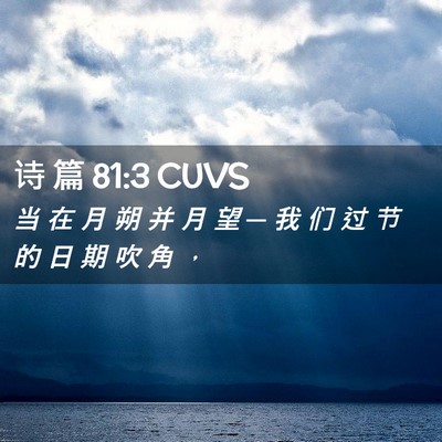 Picture 02 - 诗 篇 81:3 CUVS - 当 在 月 朔 并 月 望 ─ 我 们 过 节 - Bible Verse Picture