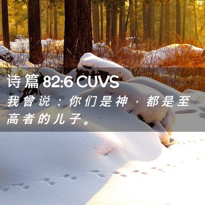 Picture 02 - 诗 篇 82:6 CUVS - 我 曾 说 ： 你 们 是 神 ， 都 是 至 - Bible Verse Picture