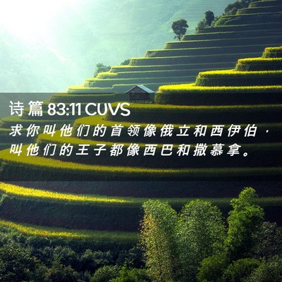 Picture 02 - 诗 篇 83:11 CUVS - 求 你 叫 他 们 的 首 领 像 俄 立 和 - Bible Verse Picture