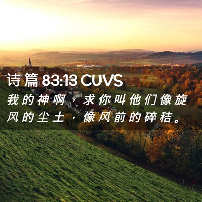 Picture 02 - 诗 篇 83:13 CUVS - 我 的 神 啊 ， 求 你 叫 他 们 像 旋 - Bible Verse Picture