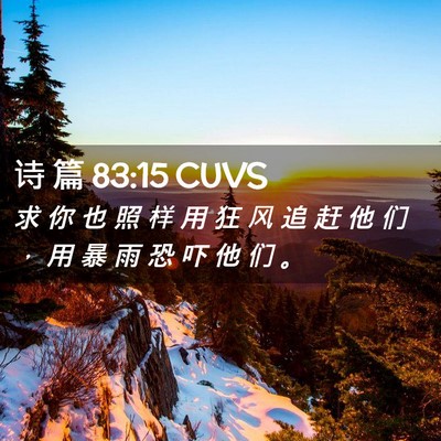 Picture 02 - 诗 篇 83:15 CUVS - 求 你 也 照 样 用 狂 风 追 赶 他 们 - Bible Verse Picture