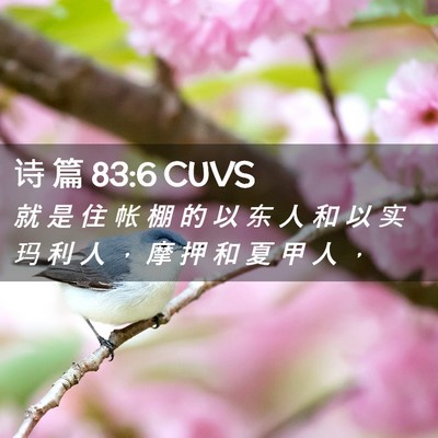 Picture 02 - 诗 篇 83:6 CUVS - 就 是 住 帐 棚 的 以 东 人 和 以 实 - Bible Verse Picture