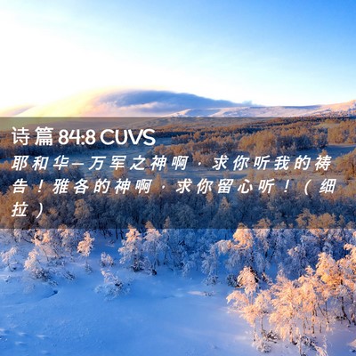 Picture 02 - 诗 篇 84:8 CUVS - 耶 和 华 ─ 万 军 之 神 啊 ， 求 你 - Bible Verse Picture