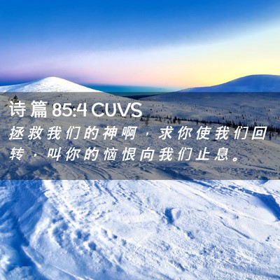 Picture 02 - 诗 篇 85:4 CUVS - 拯 救 我 们 的 神 啊 ， 求 你 使 我 - Bible Verse Picture