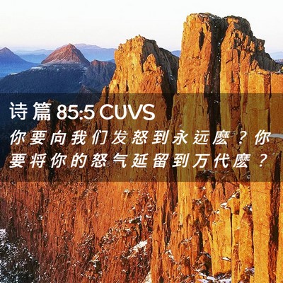 Picture 02 - 诗 篇 85:5 CUVS - 你 要 向 我 们 发 怒 到 永 远 麽 ？ - Bible Verse Picture