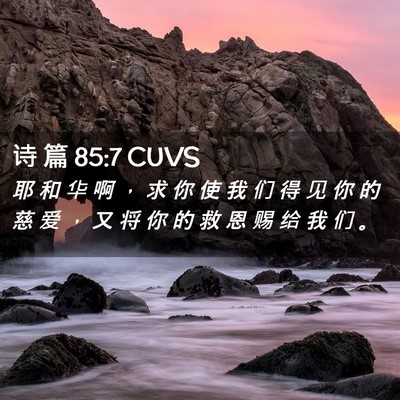 Picture 02 - 诗 篇 85:7 CUVS - 耶 和 华 啊 ， 求 你 使 我 们 得 见 - Bible Verse Picture
