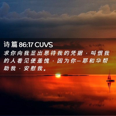 Picture 02 - 诗 篇 86:17 CUVS - 求 你 向 我 显 出 恩 待 我 的 凭 据 - Bible Verse Picture