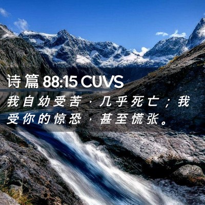 Picture 02 - 诗 篇 88:15 CUVS - 我 自 幼 受 苦 ， 几 乎 死 亡 ； 我 - Bible Verse Picture