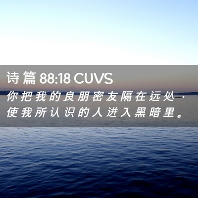 Picture 02 - 诗 篇 88:18 CUVS - 你 把 我 的 良 朋 密 友 隔 在 远 处 - Bible Verse Picture