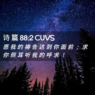 Picture 02 - 诗 篇 88:2 CUVS - 愿 我 的 祷 告 达 到 你 面 前 ； 求 - Bible Verse Picture