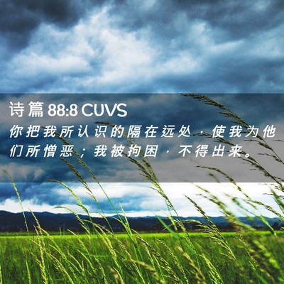 Picture 02 - 诗 篇 88:8 CUVS - 你 把 我 所 认 识 的 隔 在 远 处 ， - Bible Verse Picture