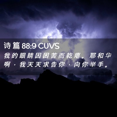 Picture 02 - 诗 篇 88:9 CUVS - 我 的 眼 睛 因 困 苦 而 乾 瘪 。 耶 - Bible Verse Picture