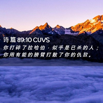 Picture 02 - 诗 篇 89:10 CUVS - 你 打 碎 了 拉 哈 伯 ， 似 乎 是 已 - Bible Verse Picture