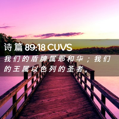 Picture 02 - 诗 篇 89:18 CUVS - 我 们 的 盾 牌 属 耶 和 华 ； 我 们 - Bible Verse Picture