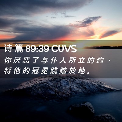 Picture 02 - 诗 篇 89:39 CUVS - 你 厌 恶 了 与 仆 人 所 立 的 约 ， - Bible Verse Picture