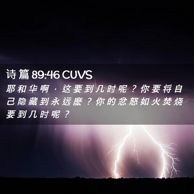 Picture 02 - 诗 篇 89:46 CUVS - 耶 和 华 啊 ， 这 要 到 几 时 呢 ？ - Bible Verse Picture